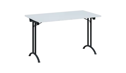 SLA 125 lak skládací jednací stůl 1250x700, deska 25 mm, podnož černý lak, deska bílá